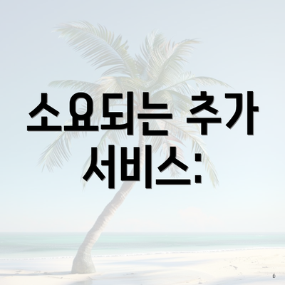 소요되는 추가 서비스: