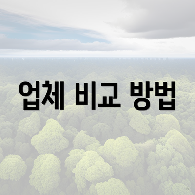 업체 비교 방법
