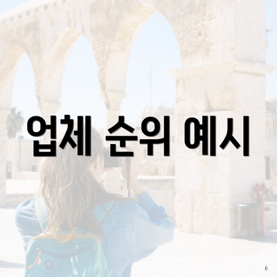 업체 순위 예시