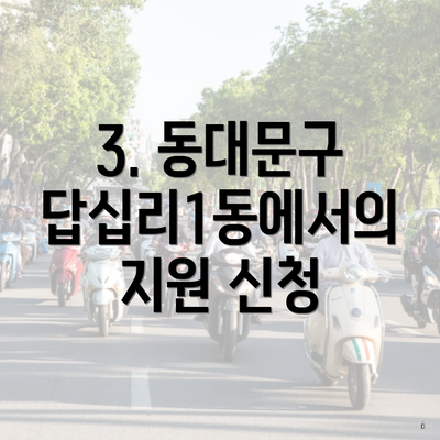 3. 동대문구 답십리1동에서의 지원 신청