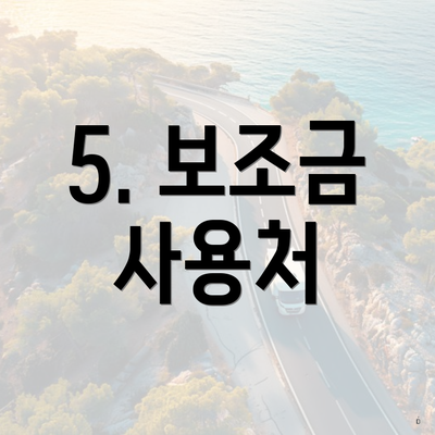 5. 보조금 사용처