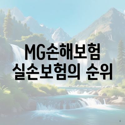 MG손해보험 실손보험의 순위