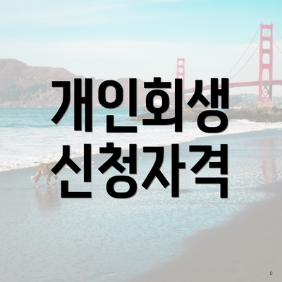 개인회생 신청자격