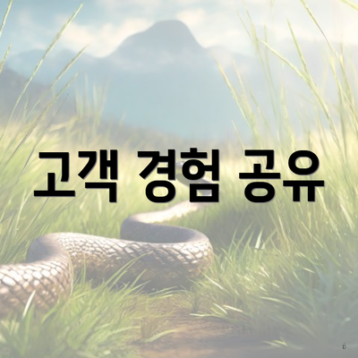 고객 경험 공유