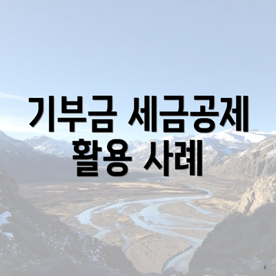 기부금 세금공제 활용 사례