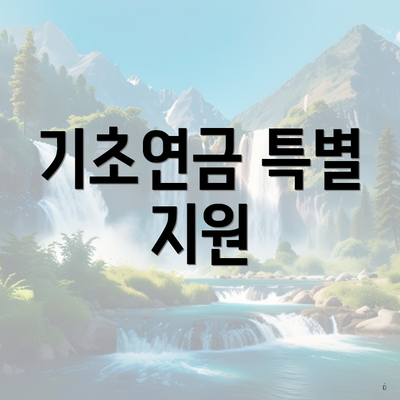 기초연금 특별 지원