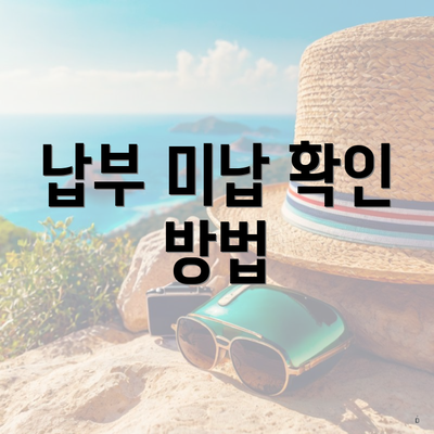 납부 미납 확인 방법