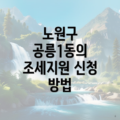 노원구 공릉1동의 조세지원 신청 방법