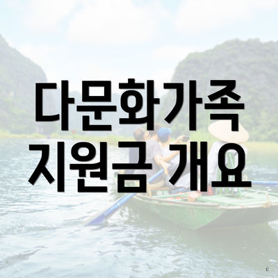 다문화가족 지원금 개요