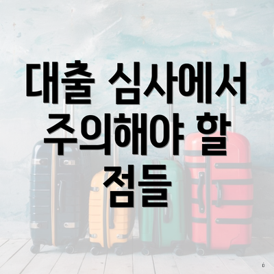 대출 심사에서 주의해야 할 점들