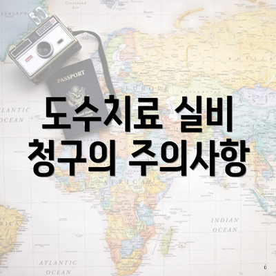 도수치료 실비 청구의 주의사항
