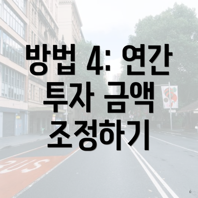 방법 4: 연간 투자 금액 조정하기