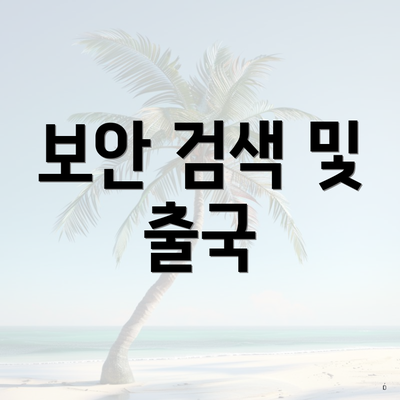 보안 검색 및 출국