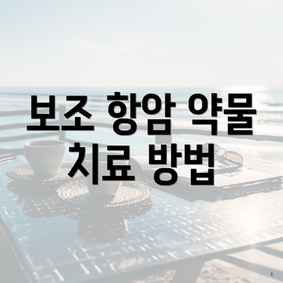 보조 항암 약물 치료 방법