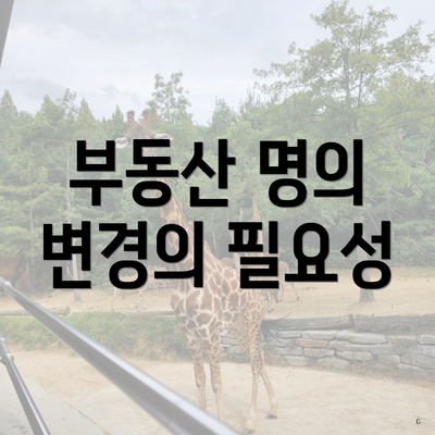 부동산 명의 변경의 필요성