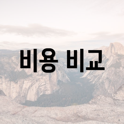 비용 비교