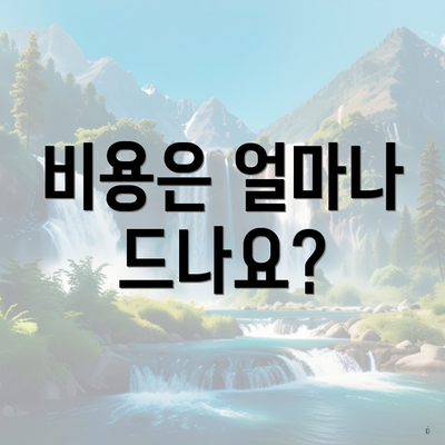 비용은 얼마나 드나요?