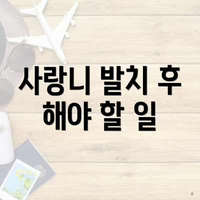 사랑니 발치 후 해야 할 일