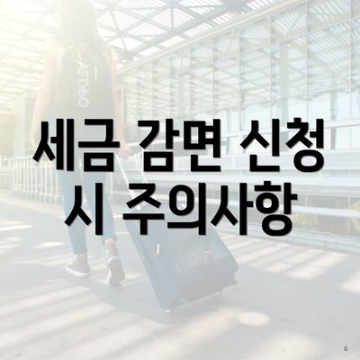 세금 감면 신청 시 주의사항