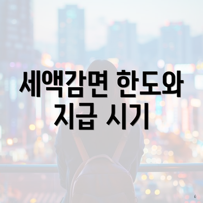 세액감면 한도와 지급 시기