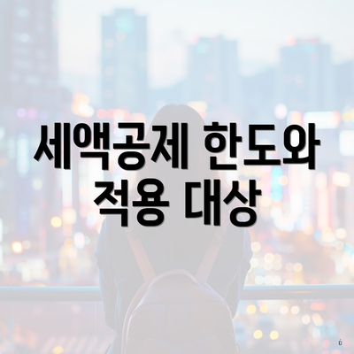 세액공제 한도와 적용 대상