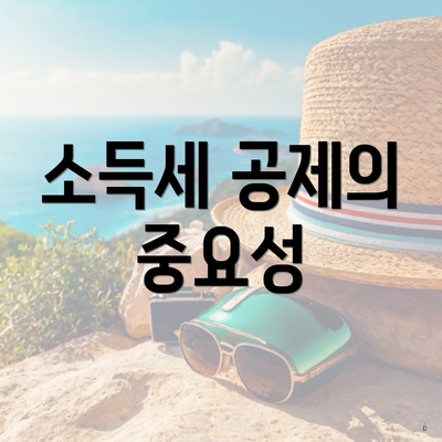소득세 공제의 중요성