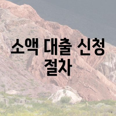 소액 대출 신청 절차