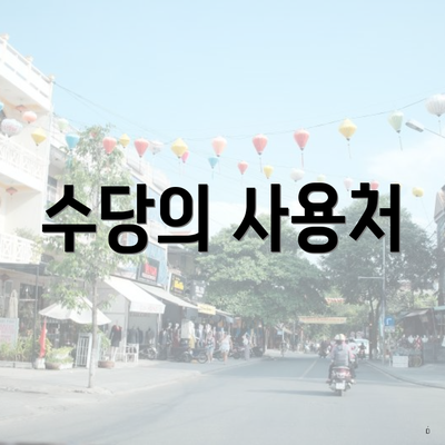 수당의 사용처