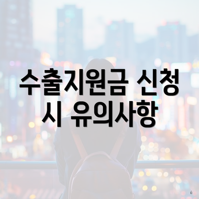 수출지원금 신청 시 유의사항