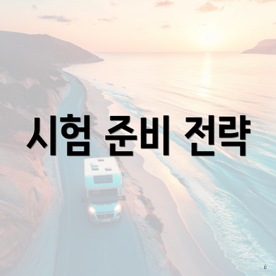 시험 준비 전략