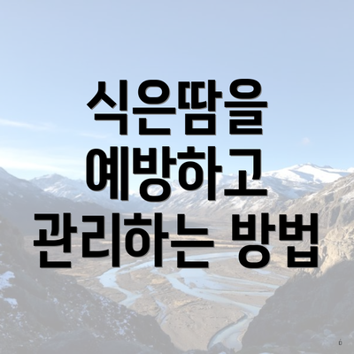 식은땀을 예방하고 관리하는 방법