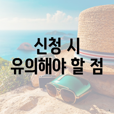 신청 시 유의해야 할 점