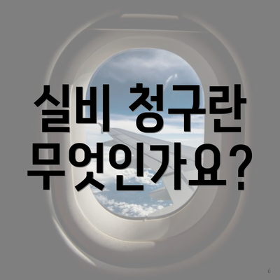 실비 청구란 무엇인가요?