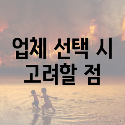 업체 선택 시 고려할 점