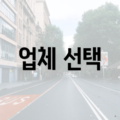 업체 선택