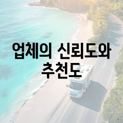 업체의 신뢰도와 추천도