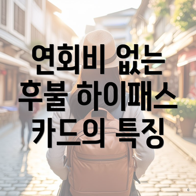 연회비 없는 후불 하이패스 카드의 특징