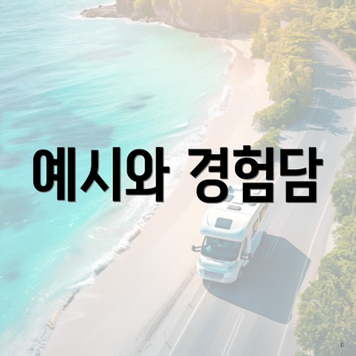 예시와 경험담