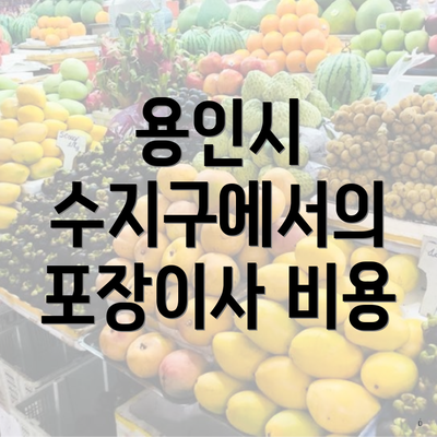 용인시 수지구에서의 포장이사 비용