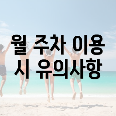 월 주차 이용 시 유의사항