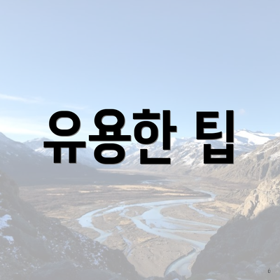 유용한 팁