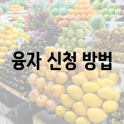 융자 신청 방법