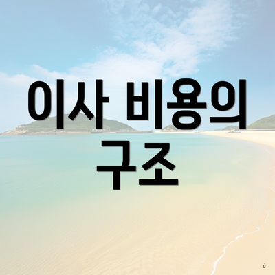 이사 비용의 구조