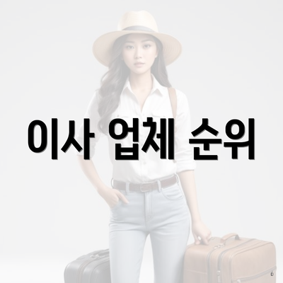 이사 업체 순위
