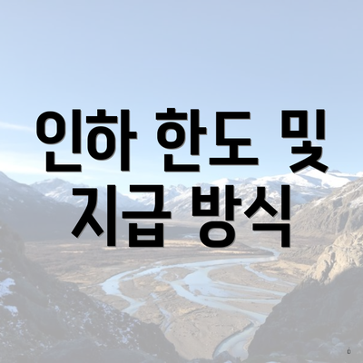 인하 한도 및 지급 방식