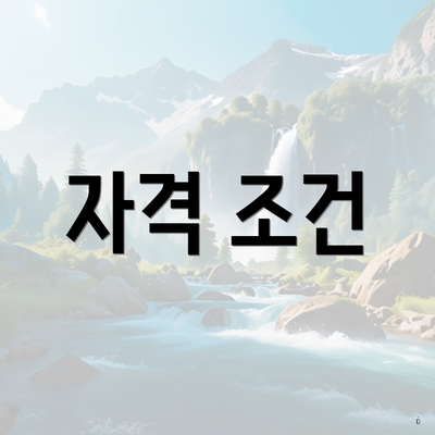 자격 조건