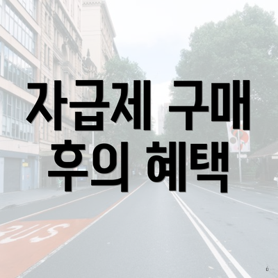 자급제 구매 후의 혜택