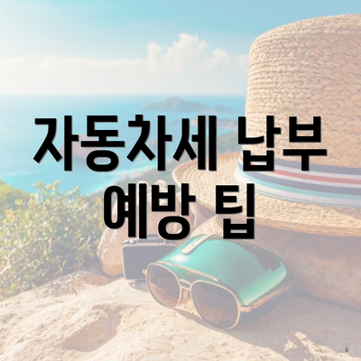 자동차세 납부 예방 팁