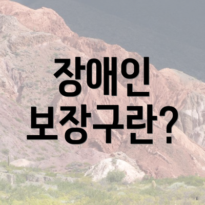 장애인 보장구란?