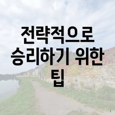 전략적으로 승리하기 위한 팁